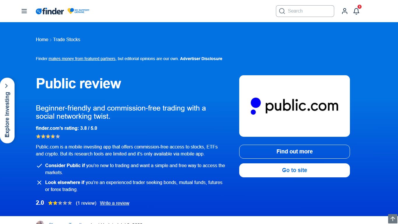 Public stock trading app review : 4 pros, 4 cons 2022 - Finder UK